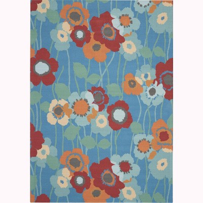Waverly Sun & Shade "Pic-A-Poppy" Bluebell Indoor/Outdoor Area Rug by Nourison