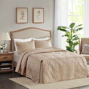 Sapphtopaz Bedding Quilt Set Comforter Set Traditional Split Corner Pleated All Over Quilted Bedspread Set 3 Piece - 1 of 4