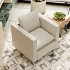 Cozy Modern Linen Accent Chair with Soft Seat and Back Cushion, Comfortable Sofa Chair for Living Room or Reading Corners-The Pop Home - 2 of 4