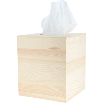 Set of 2 Unfinished Pine Wood Tissue Box Covers