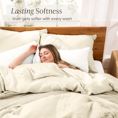 Bare Home Linen Duvet Cover and Sham Set - Thumbnail 5