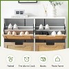 39.4"Rattan Shoe Cabinet Organizer with Flip-Drawer Doors, 4-Door Storage with Adjustable Shelves, Holds Up to 20 Pairs - 3 of 4