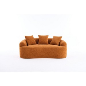 TIRAMISUBEST Double-Seat Compression Sofa-Chenille Fabric with Full Sponge Cushions & 2 Pillows for Living Room, Apartment, or Office - 1 of 4