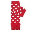 Wrapables Ruched and Dots Baby & Toddler Leg Warmers, Red Ruched and Dots - 2 of 3