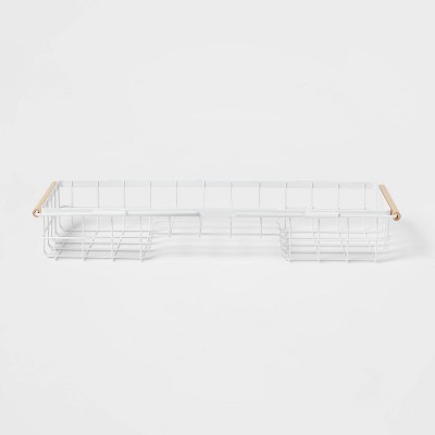 Geekdigg Glass Rectangular Caddy Storage Shelves With Aluminum Brackets -  Set Of 2- Transparent : Target