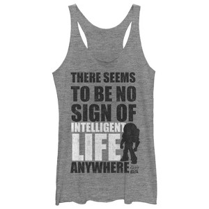 Women's Toy Story No Intelligent Life Silhouette Racerback Tank Top - 1 of 3