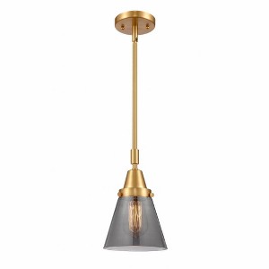 Cone - 1 Light Stem Hung Mini Pendant In Industrial Style-9.13 Inches Tall and 6 Inches Wide - 1 of 1
