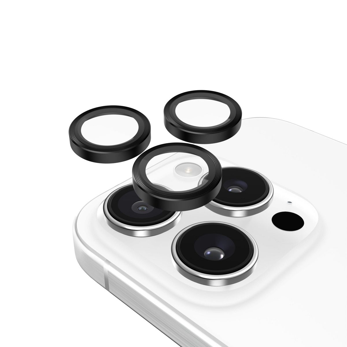 Pelican Apple iPhone 16 Series Aluminum Rings Camera Lens Protector - Black