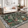Nasitip Traditional Jungle Animals Pattern Area Rug Non-Slip Washable for Living Room，Bedroom，Entryway - 4 of 4