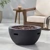 Erato Outdoor 40000 BTU Light Weight Concrete Round Fire Pit Bowl Dark Gray - Christopher Knight Home - 4 of 4