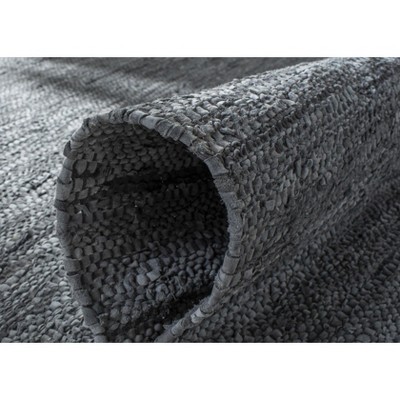 Mod-Chic Gray Cotton and Cowhide 4' x 6' Flat Woven Area Rug