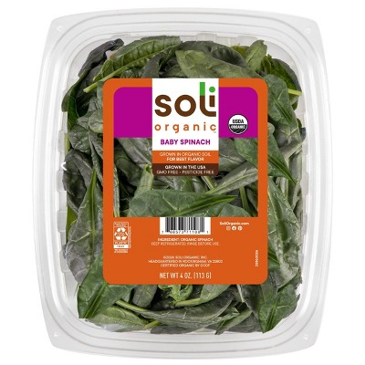 Soli Organic Baby Spinach - 4oz : Target