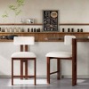 26.5 Inch Dining Chairs with Low Back, Round Bar Stool for Kitchen, Upholstered Fabric Seat with Metal Frame and Foam Padding-Coolbibila - 3 of 4