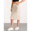 Allegra K Women's High Waisted Elastic Back Corduroy Midi Cargo Skirts with Pockets - 4 of 4