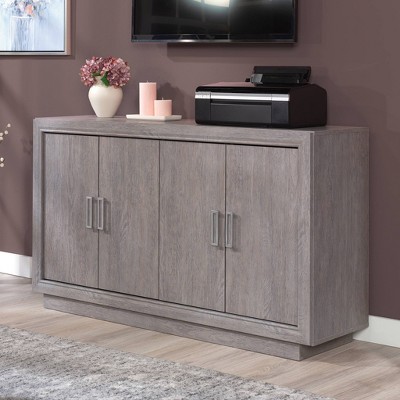 Ashen Oak 58" TV Credenza with Adjustable Shelves