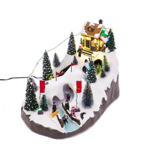 Kurt Adler Led Motion Christmas Skiing Village : Target