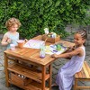 Guidecraft Acadia Kids Outdoor Craft Table and 2 Bench Set: Acacia Wood Activity Desk w/ Storage, Kids Play Table & Bench for Backyard, Patio, Garden - 2 of 4