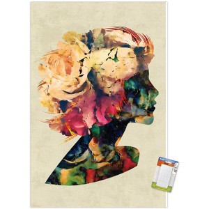 Trends International Floral Portrait of Woman Unframed Wall Poster Prints - 1 of 4