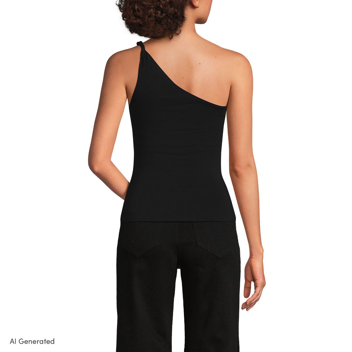 Lands' End Women's Slender One Shoulder Top - thumbnail 2