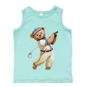 The Juniper Shop Watercolor Golf Bear Toddler Tank - 1 of 4