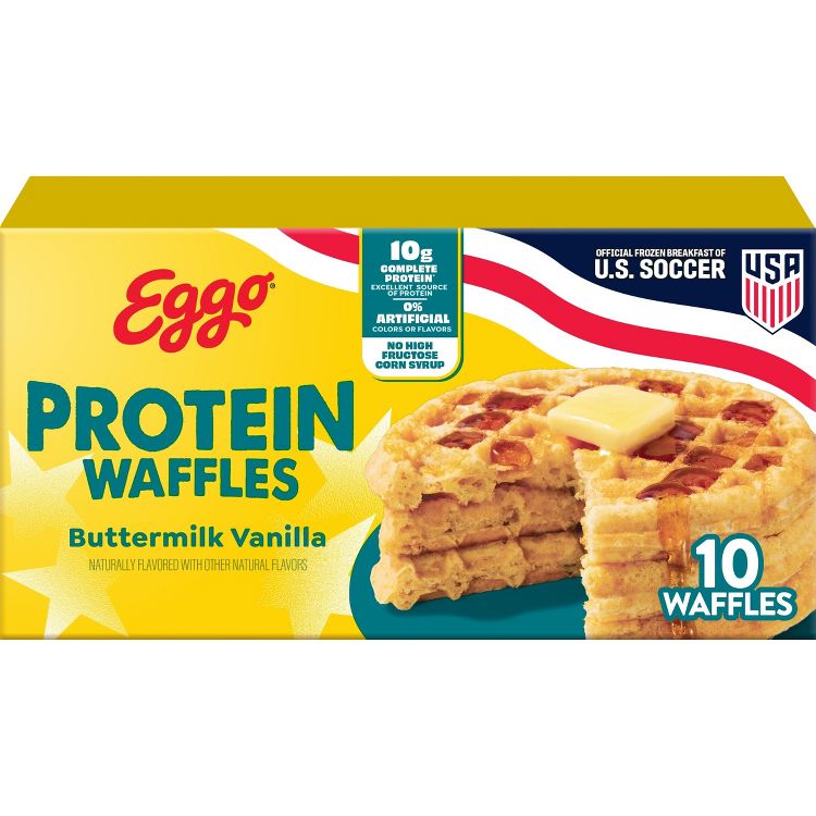 Eggo Protein Frozen Waffles Buttermilk Vanilla - 12.3oz/10ct, 1 of 12