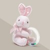Bearington Baby Cottontail Plush Stuffed Animal Pink Bunny Shaker Toy Ring Rattle, 5.5" - 3 of 4