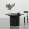 Wooakway 30"H Round Fashion Wooden Table Suitable for Kitchen Conference and Gaming Use One Pedestal Black/Walnut/Natural Wood - 2 of 4