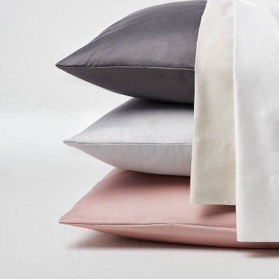 500 Thread Count Washed Supima Sateen Solid Pillowcase Set