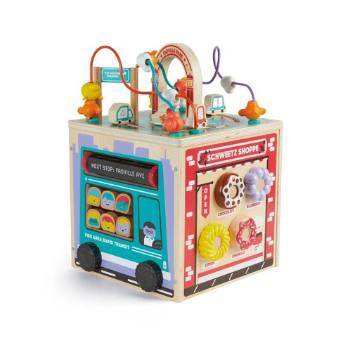 Fao Schwarz Busy City Wooden Activity Cube : Target