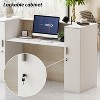 Famapy Light Oak White Reception Desk,Lockable Cabinets+Cable Management+Adjustable Shelves,Modern Reception Counter for Office & Business Front - 4 of 4