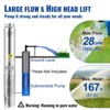 VEVOR Deep Well Submersible Pump, 0.5HP 115V/60Hz, 28gpm Flow 167ft Head, with 33ft Electric Cord, 4\" Stainless Steel Water Pumps, Silver - 4 of 4