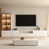ATJafurn Media Console for TVs up to 85'', Modern Entertainment Center Living Room Cabinet Set Includes TV Stand Glass Display and Drawer Cabinet - 3 of 4