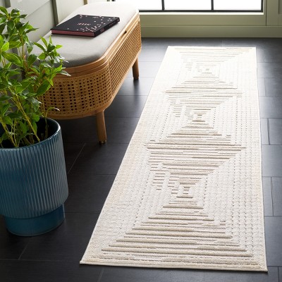 Elmhurst Ivory and Gray Geometric Runner Rug 2'2" x 8'