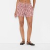 Women's Seersucker Plaid Flannel Graphic Boxer Shorts - Burgundy - 2 of 3