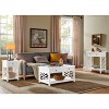 Arcadia Acacia Wood Round Wedge Tables White - Alaterre Furniture - 2 of 4