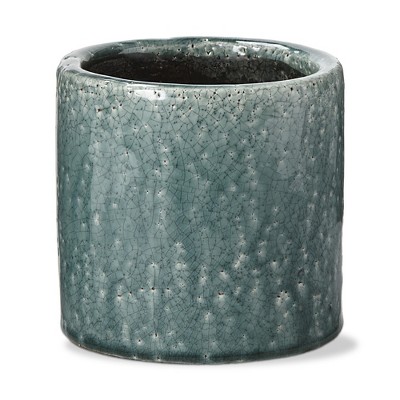 TAG Avery Planter Aqua Glazed Terracotta 5.5L x5.5W x5.5H inches