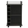VYNXARIA Savannah 6-Bottle 3-Shelf Bar Cart Carbon Espresso - 2 of 4