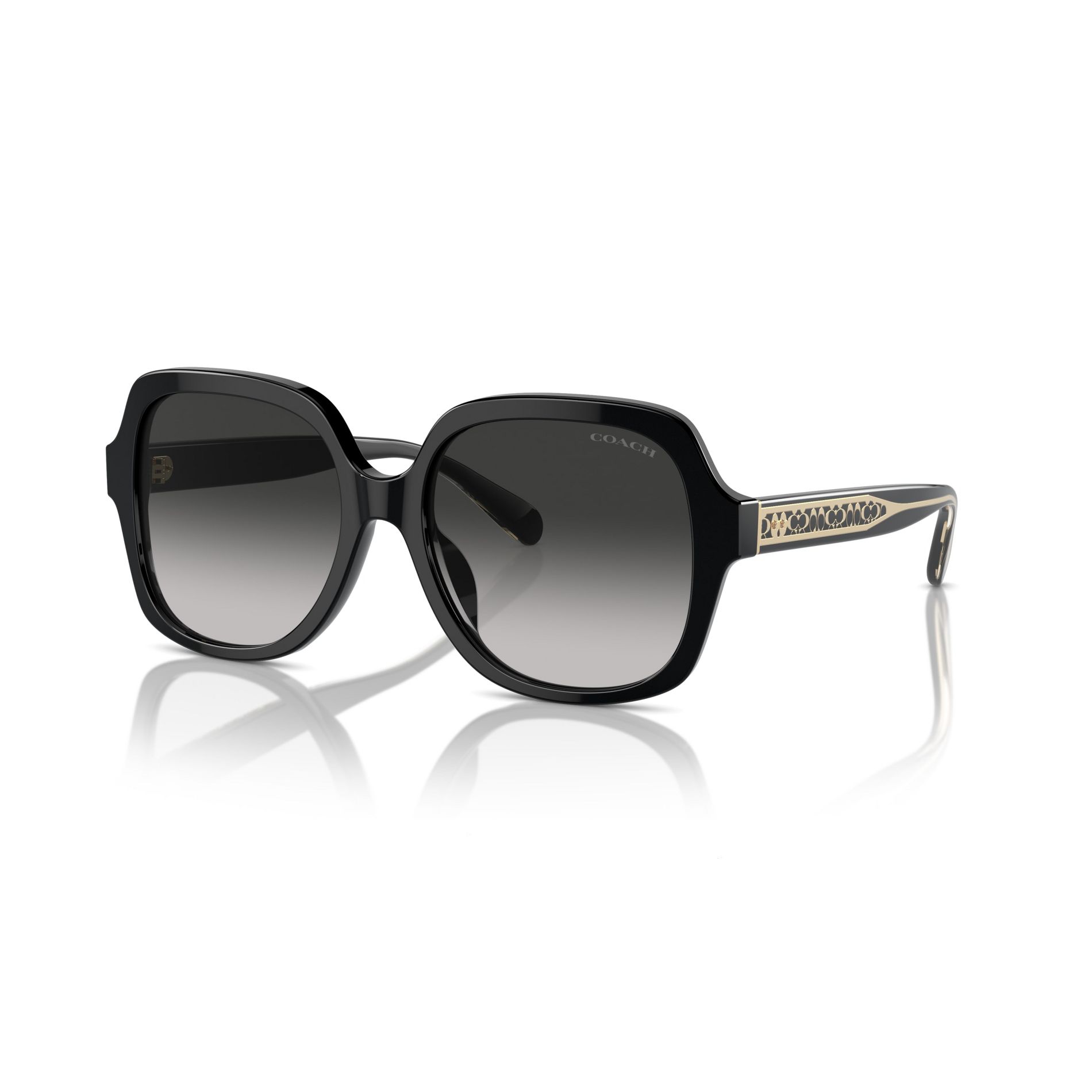 Coach HC8395U 54mm Woman Square Sunglasses Grey Gradient Lens