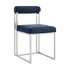 Armen Living Set of 2 Anastasia Brushed Stainless Steel and Fabric Dining Chairs - 3 of 4
