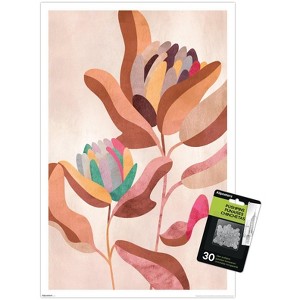 Trends International Reinders: Flowers - Earth Flowers in Floral Terra Unframed Wall Poster Print Clear Push Pins Bundle 14.725" x 22.375" - 1 of 4