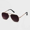 Women's Gradient Aviator Sunglasses - A New Day™ Black: Maximum UV Protection, Metal Frame, Hinged Temple, Medium Fit - 2 of 2