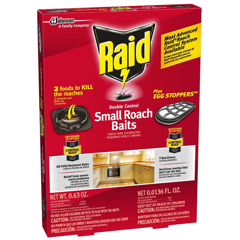 Raid Double Control Small Roach Baits Plus Egg Stoppers 12+3 ct, 6 of 8