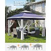 11x11ft Pop Up Gazebo Tent with Mosquito Netting, Outdoor Canopy Shelter Easy Setup, Water & UV Resistant - 4 of 4