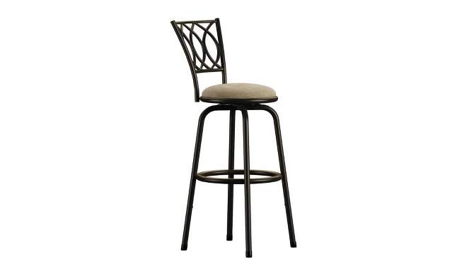 Set of 3 Camilla Adjustable Swivel Barstool Scroll Back Peat Brown - Inspire Q, 2 of 11, play video