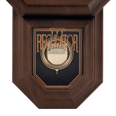 Essex 18.75" Brown Faux Wood Pendulum Wall Clock
