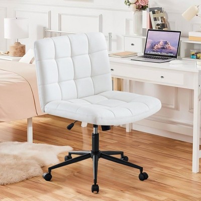 NicBex Adjustable Office Chair with Wheels,Modern Armless Computer Chair with Lumbar Support,Swivel Linen Desk Chair for Adult,Student