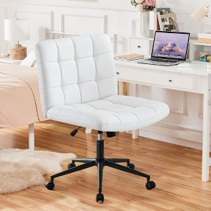 NicBex Adjustable Office Chair with Wheels,Modern Armless Computer Chair with Lumbar Support,Swivel Linen Desk Chair for Adult,Student - 1 of 4