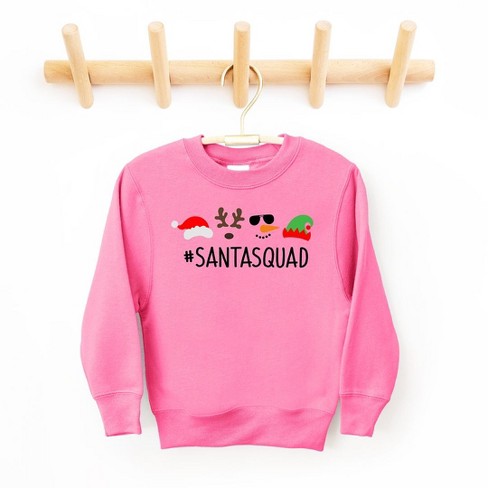 The Juniper Shop Santa Squad Youth Graphic Sweatshirt - S - Hot Pink