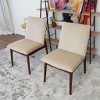 Vynxaria Beige Dining Chairs - Mid-Century Modern Velvet Seating for Versatile Spaces - 2 of 4