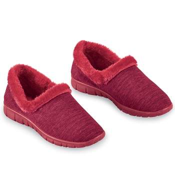 Collections Etc Faux Fur Lined Slip On Shoes